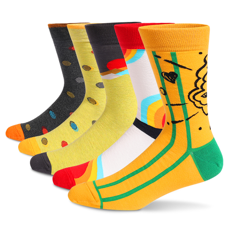 5Pairs Mens Fun Dress Socks, P - Cotton Crew Sock Pack review and price