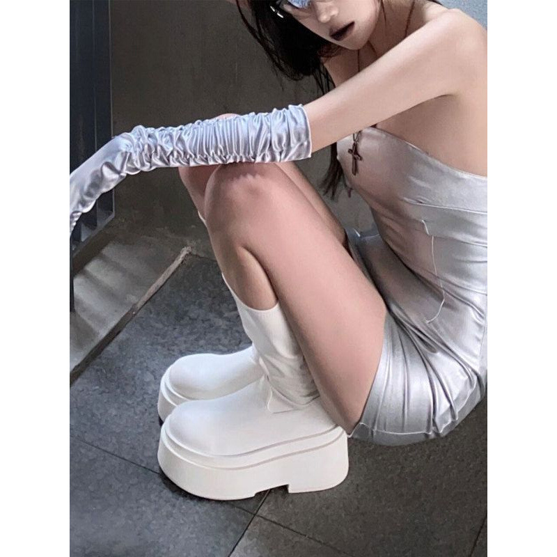 Thick soled long tube boots fo - No Show Sock Women review and price